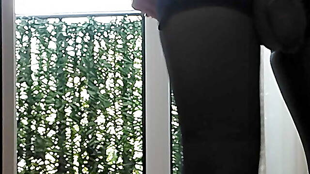 In Lingerie with Heels in the Window Lush Anal