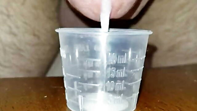 Extreme Closeup Huge Thick Load of Cum Edged Out Into Cup and Swallowed