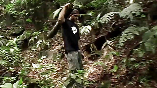 Old Fat Latin Man Getting Fucked Hard Outdoor by Huge Mulato Dick