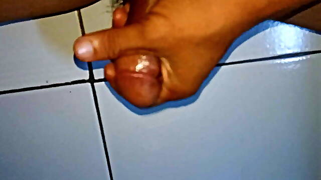 Rubbing your dick with oil