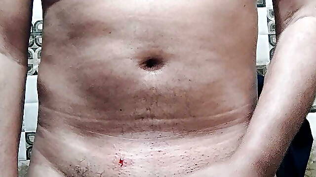 Horny Indian Guy After Dick Shave Masturbating