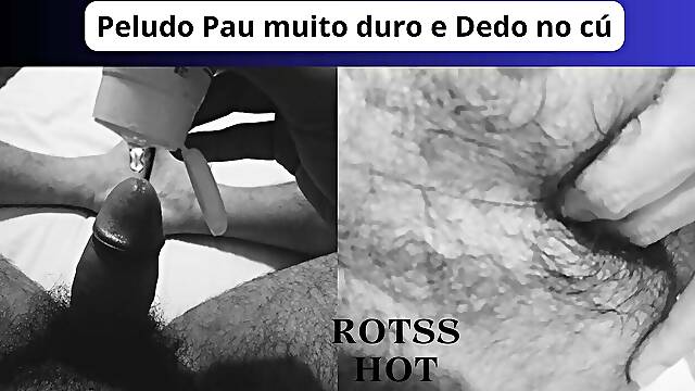 Hard cock and finger in the ass of the plump hairy bear