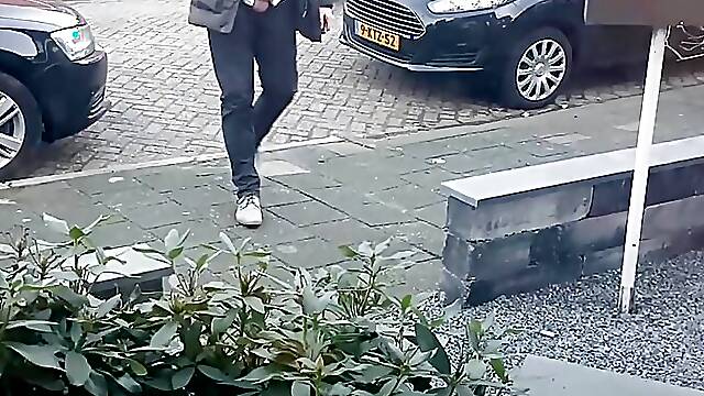 Cum Hungry - Naked on the street ends in real deepthroat and loud moaning cumshots