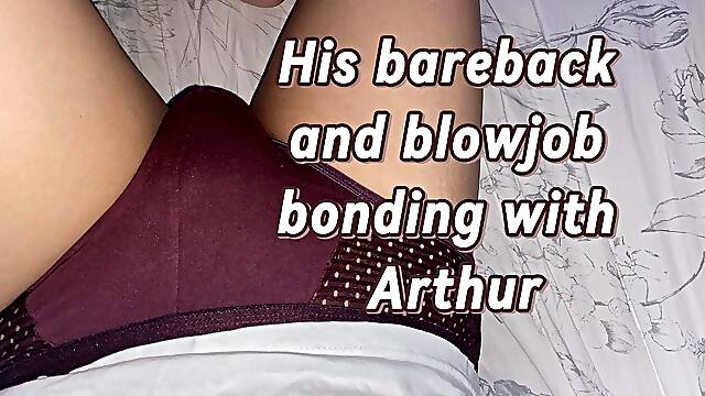 A straight guy bareback and blowjob bonding with his friend named Arthur