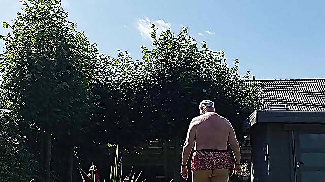 In the garden with my skirt on