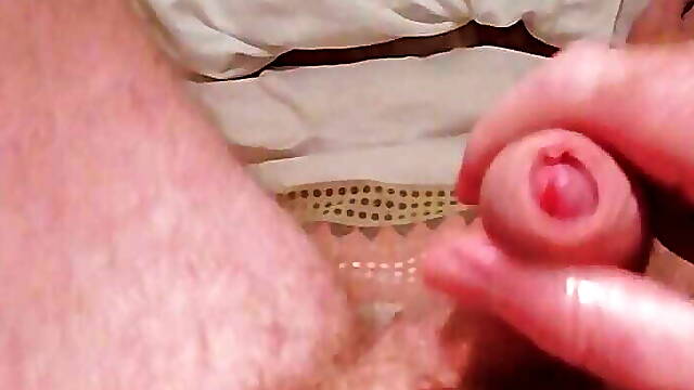 Wanking Naked on the Bed with Cum Shot - UK Hairy Daddy Bear