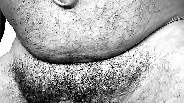 The exhibitionist 15th hairy oldie jerks his cock until it explodes.