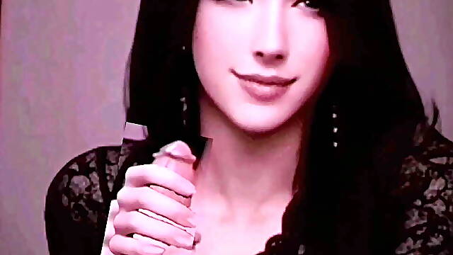 Cute handjob with moaning.