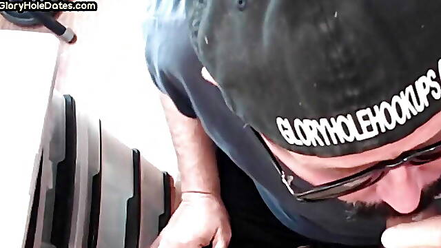 Mature gay cocksucker gloryhole fucked in homemade closeup
