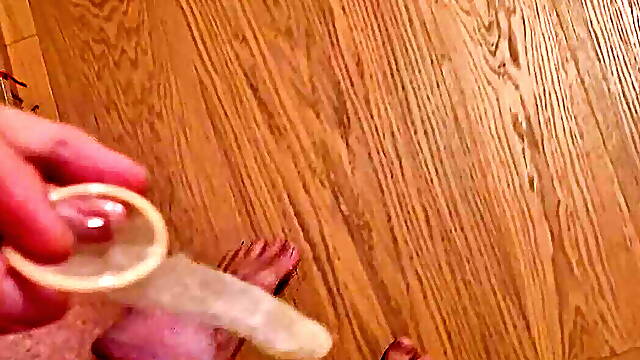 Found a used condom in the bathroom and spread it on the step cousin&amp;#039;s shoes and used it herself