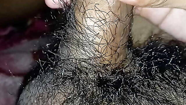Hairy cock masturbates
