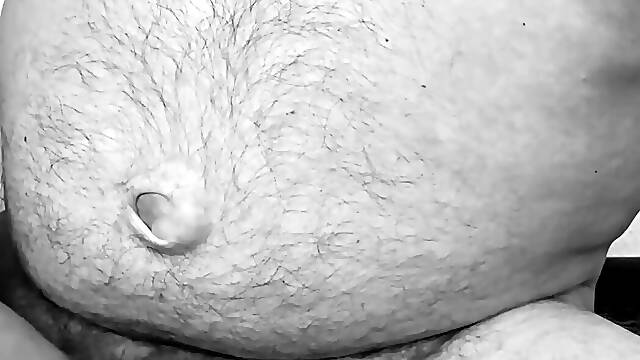 The exhibitionist 21st hairy oldie jerks his cock until the prostate spasms and it explodes.