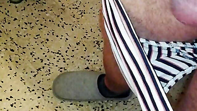 Handjob with balls tied