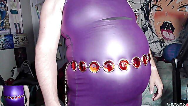 Purple Dress with Raven Belt Inflation