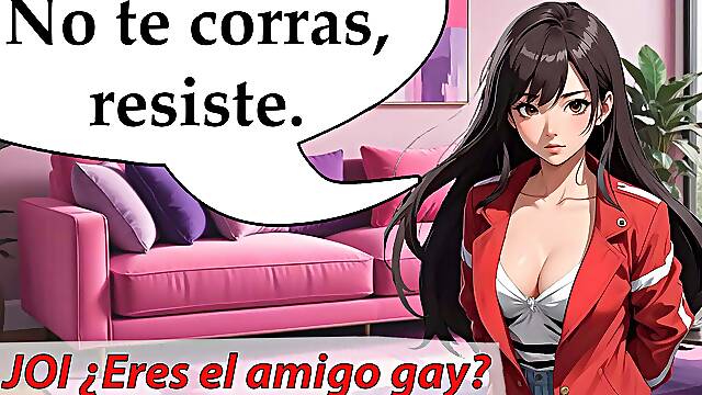Spanish JOI - Are You the Gay Friend? Dont if you want to go to the party with her friends...