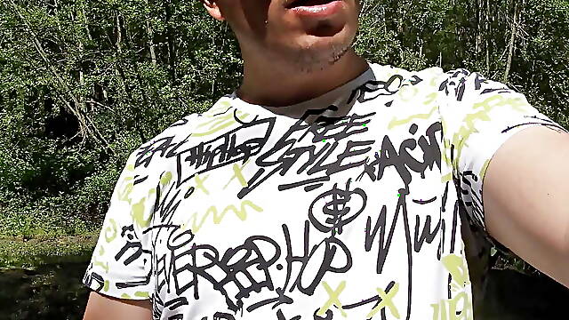 Turned on in the Forest: Caught by the Landowner While He Touches Himself