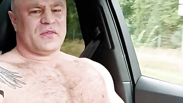 Im Driving Naked in a Car on the Highway and Im Jerking off Until I Cum