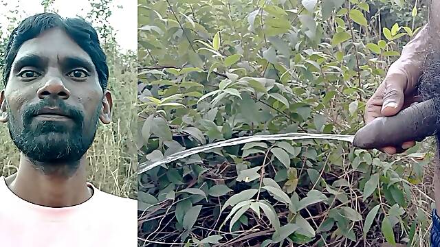 Rajesh Playboy 993 Public Outdoor Pissing in the Jungle Outside. Spanking Butt