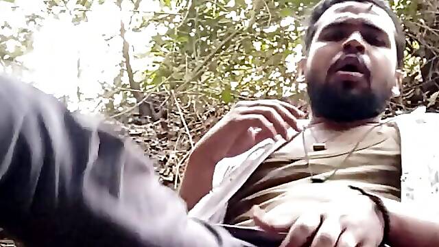 Watching a sexy sex fucking video in forest