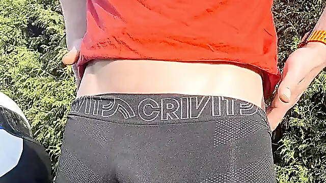 Skinny boy cant hold it any longer. Kneel down quickly so I can piss in your face