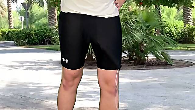 Massive cock public flashing cum