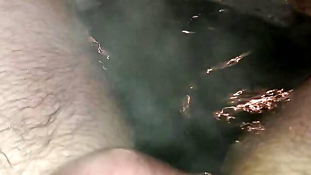 Steamy Bath Wank and Cum