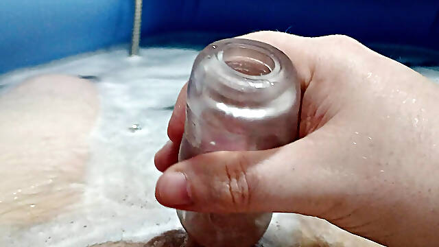 In the bathtub with sex toy