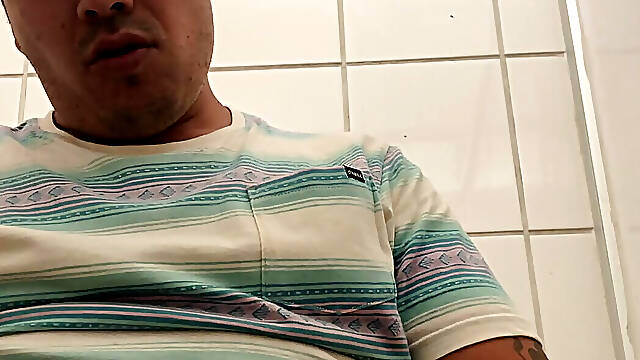 Jerking Off in the Bathroom While the Janitor Watches Me Get Off