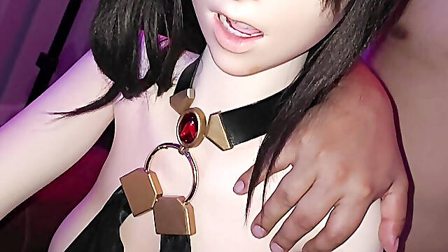 Tifa serving VIP guests in sexy cosplay during after hours for Gil 💰