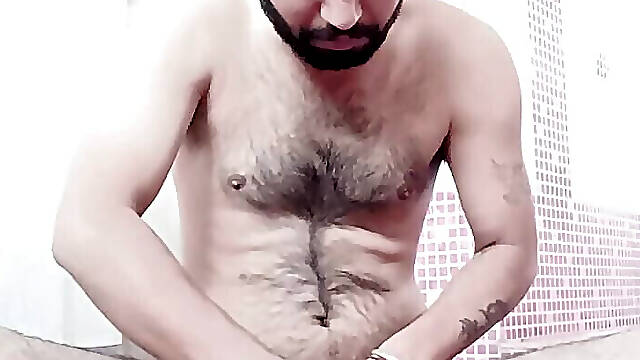 Indian Desi dad take oily massage therapy for penis