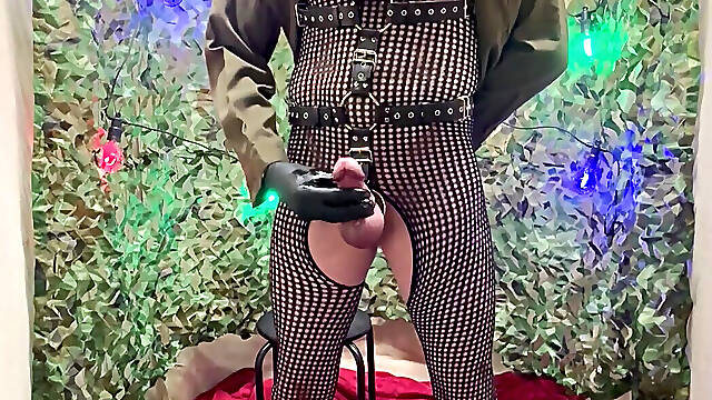 Mature Man Masturbation In Kinky Body Stocking