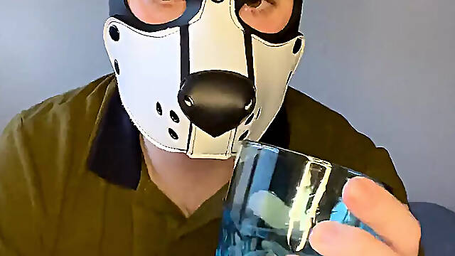 Puppy (Pupplay) drinks his own piss and then his load