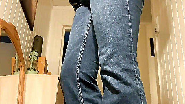 In tight flared girls jeans
