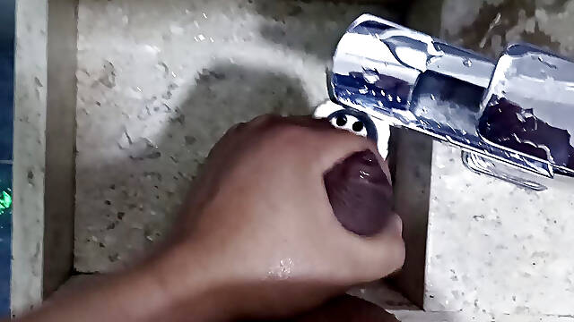 I jerk off in the hotel bathroom sink.