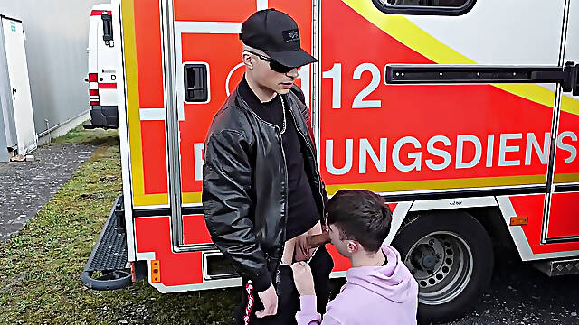 I Fucked My Gay Bitch Bareback in Public Parking Lot - Risky Outdoor Fuck