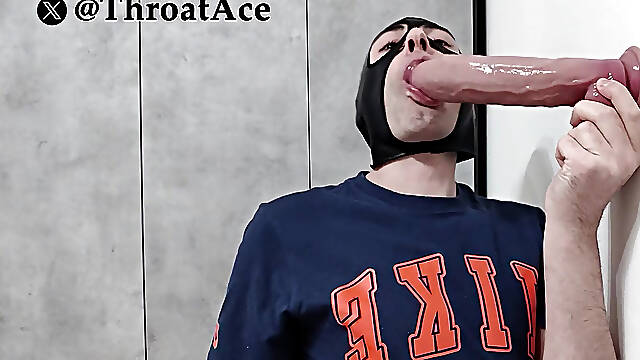 Extreme Deepthroat Challenge with Massive Dildo - Intense Gagging Action.