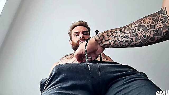 REALITY DUDES - Bottom Chino Gets His Ass Pounded Hard In Doggy By El Santos Before They Both Cum At The Same Time