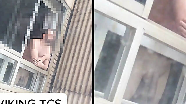 I go out on the balcony with my big uncut soft cock hanging... Im sure someone is watching me...
