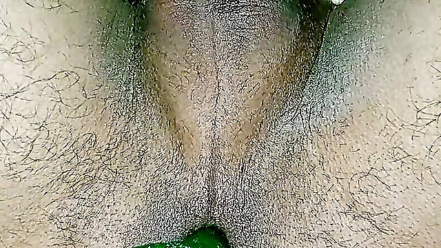 I put cucumber in my ass and left the sex doll.