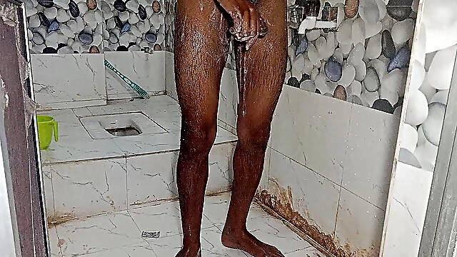 Indian boy in bathroom masturbation Hindi audio