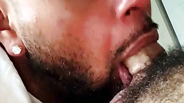 My friends step dad loves his straight cock in my mouth