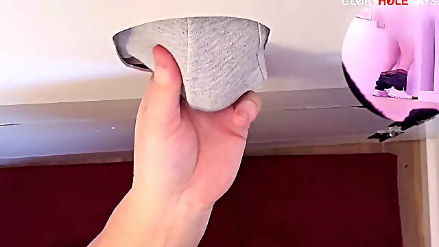 Young Student at the Gloryhole - Dripping Like Crazy Before a Full-on Cum Explosion