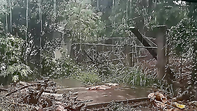 Jerk off with My Fucking Doll While Its Raining Heavily Outside.