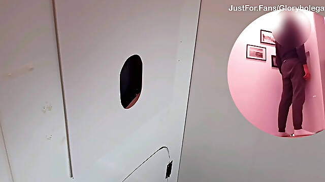 Straight Cock at the Gloryhole - Tongued Until He Cums