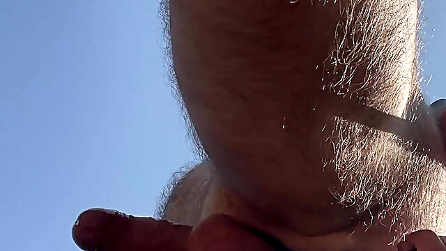 Outdoor Anal Play Bottom View to Anus
