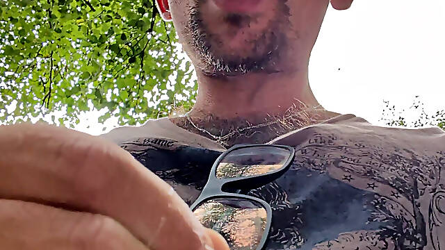 Wanking in the park