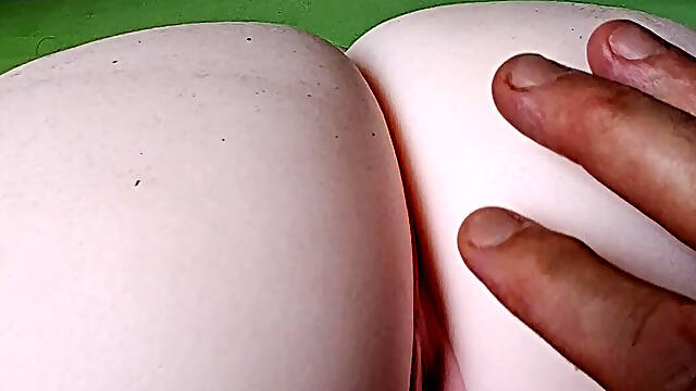 My silicone pussy with nice string gets wet..