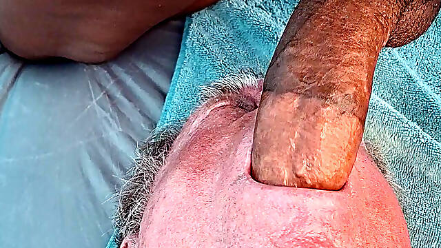 Key getting deep throated and fucked by Pedro at the beach