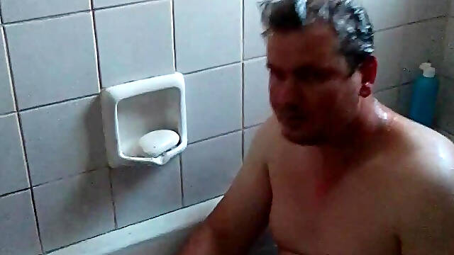 Hot Hunk play with cock &amp; ass in bathtub for daddy real dirty talk to get fans