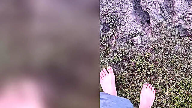 Barefeet grounding sensation in mud